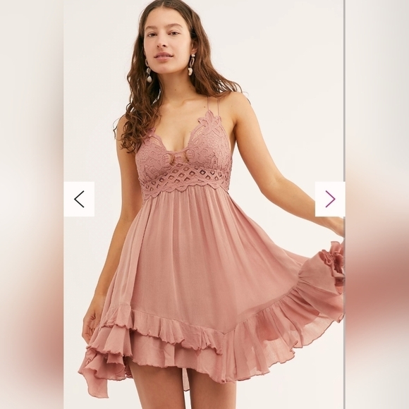 Free People Dresses & Skirts - FREE People Pink FP One Adella Slip Lace Dress XS